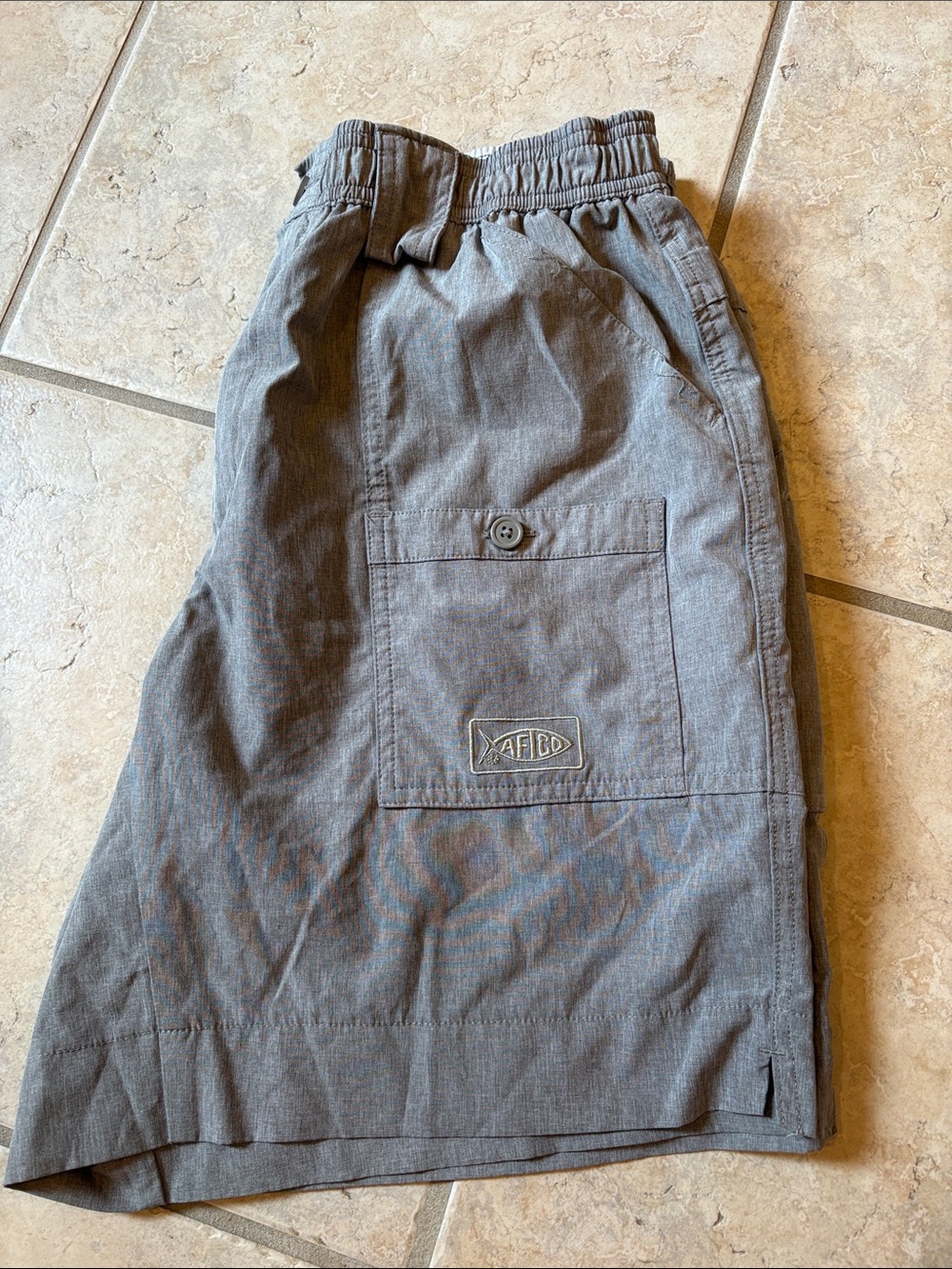 AFTCO Charcoal Gray Men's Cargo Shorts with Button Flap Pocket